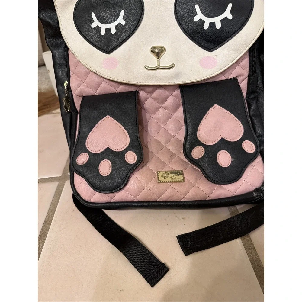 Luv Betsey By Betsey Johnson Pink Panda Backpack Black Large
